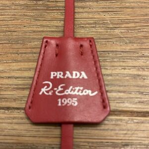 Prada Red Leather Re-Edition 1995 Purse Key Fob